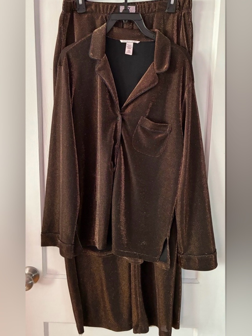 Victoria’s Secret Metallic Bronze Shimmer Pajama Set M